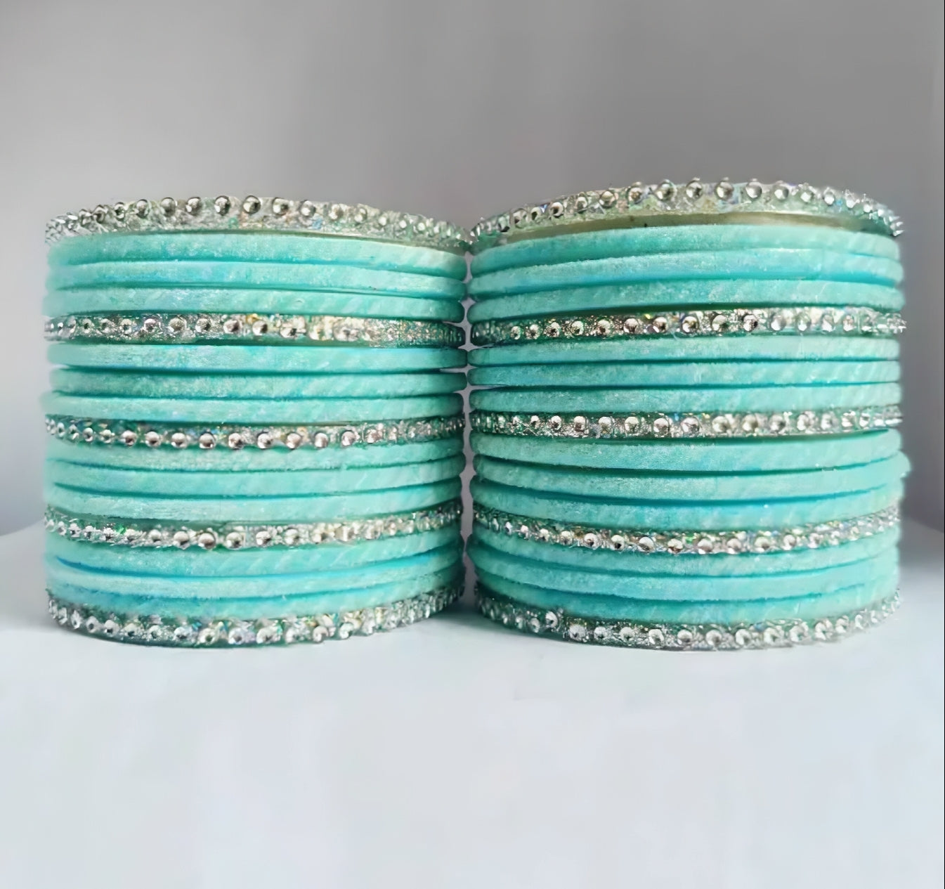 Frosted Mint Velvet Bangles