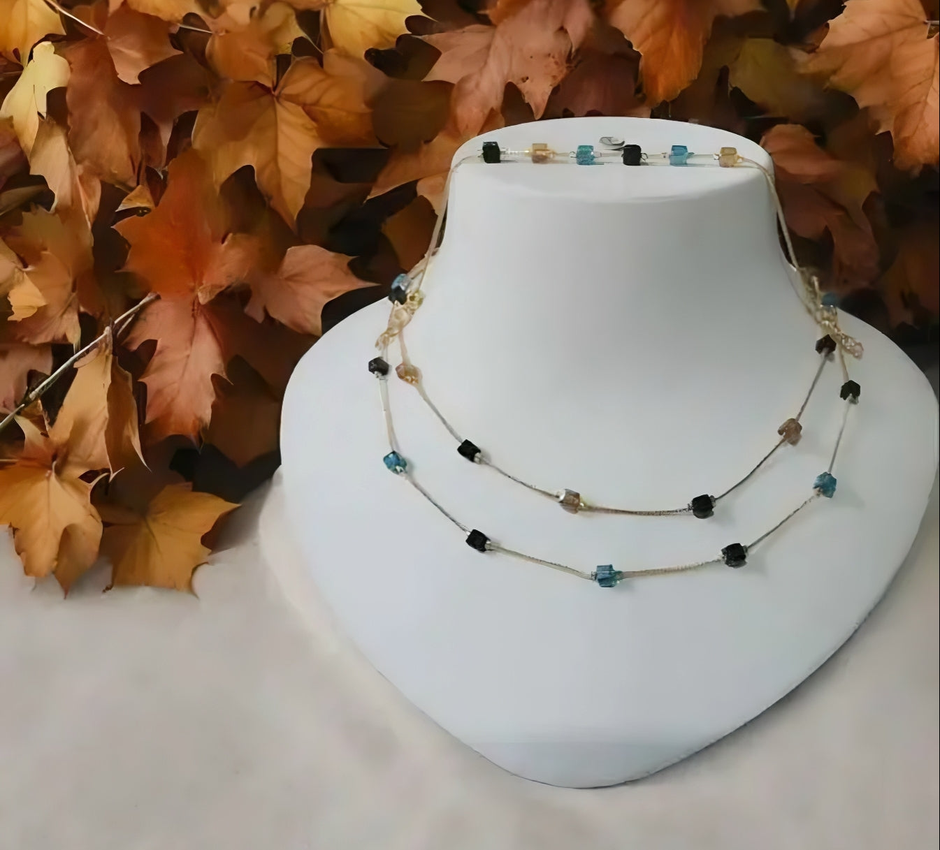 Dark pearled Pendant & Bracelet Set