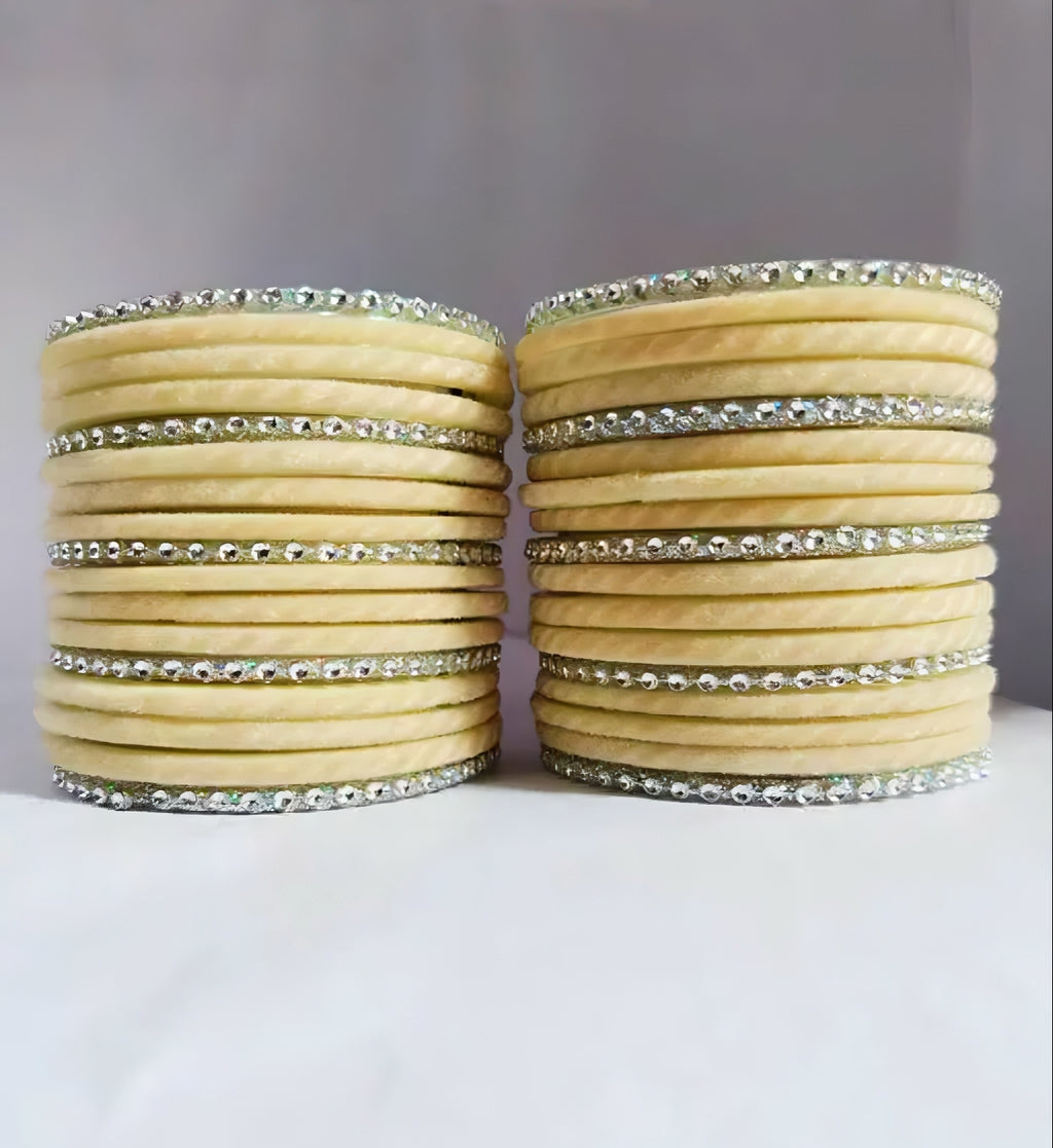 Champagne Glow Velvet Bangles