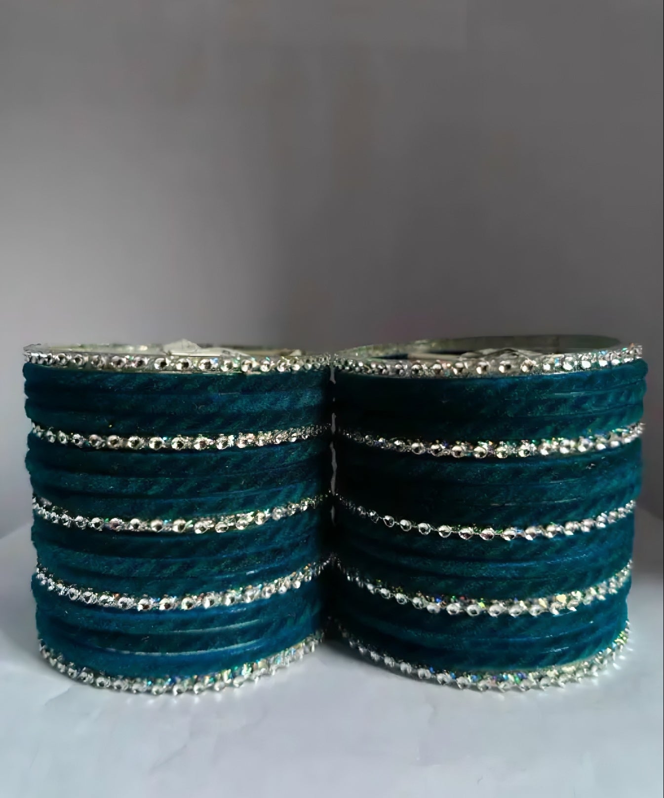 Emerald Shine Velvet Bangles