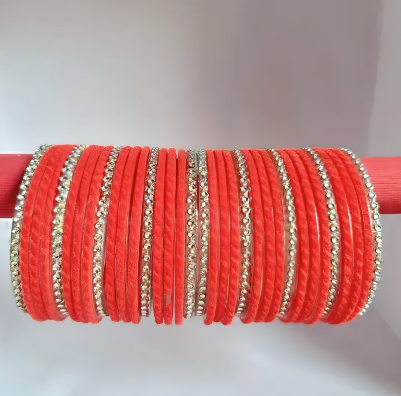 Scarlet Spark Velvet Bangles