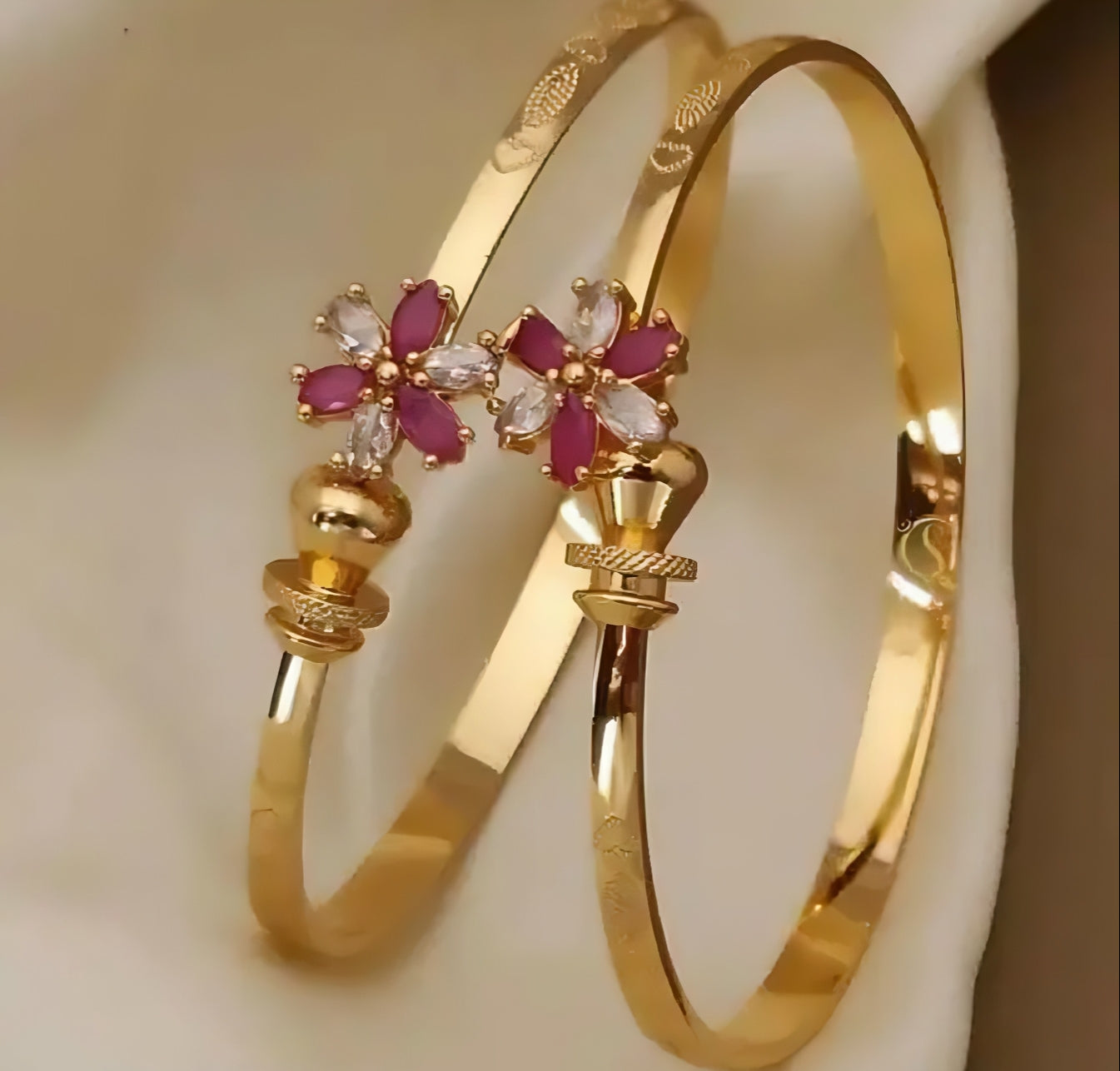 Floral Ruby Vintage Bangles