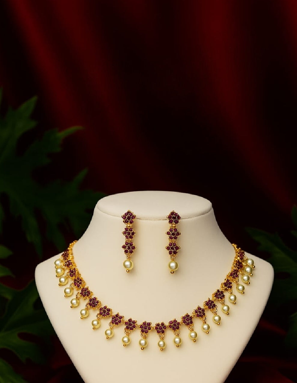Golden Blossom Pearl Set