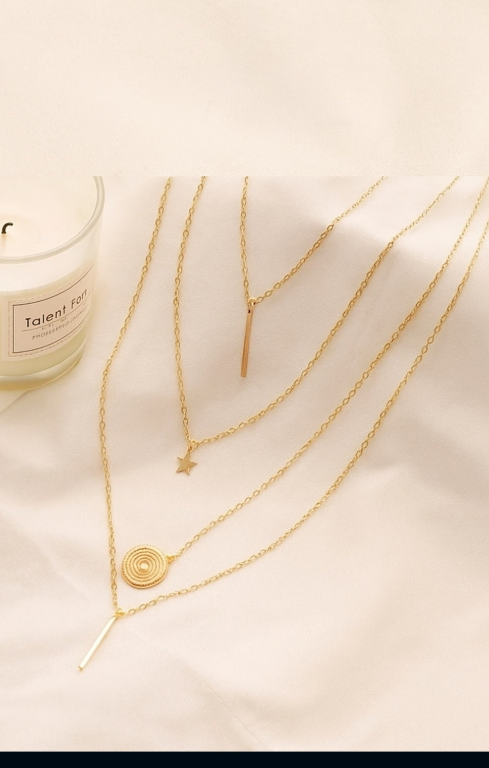 Gold Charm Necklace Set