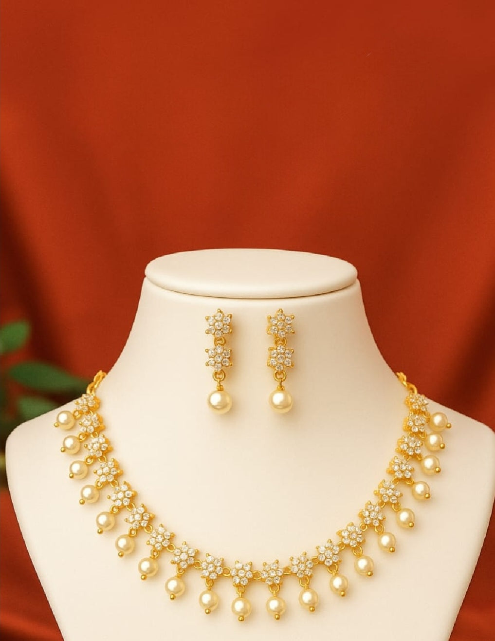 Golden Blossom Pearl Set