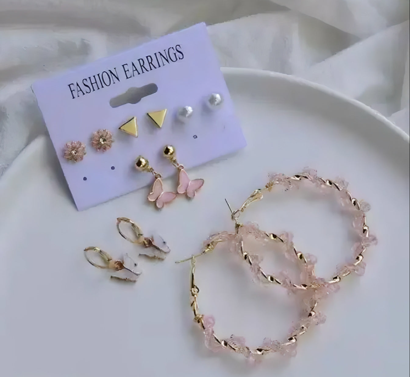 Blush Charm Earring Set (6 Pairs)
