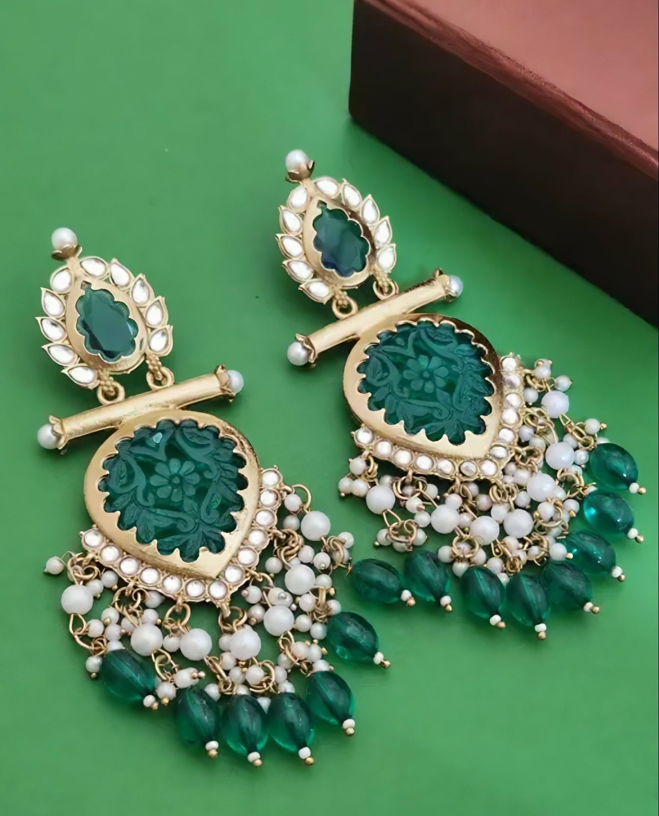 Emerald Valli Jhumkas