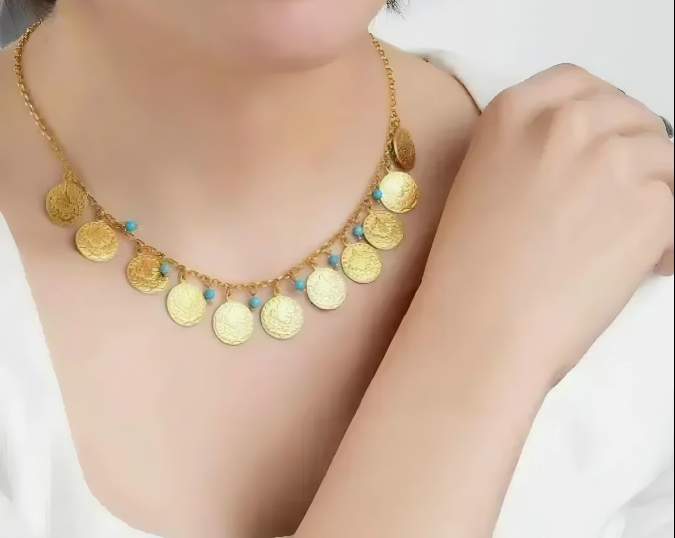Golden Aura Coin Necklace