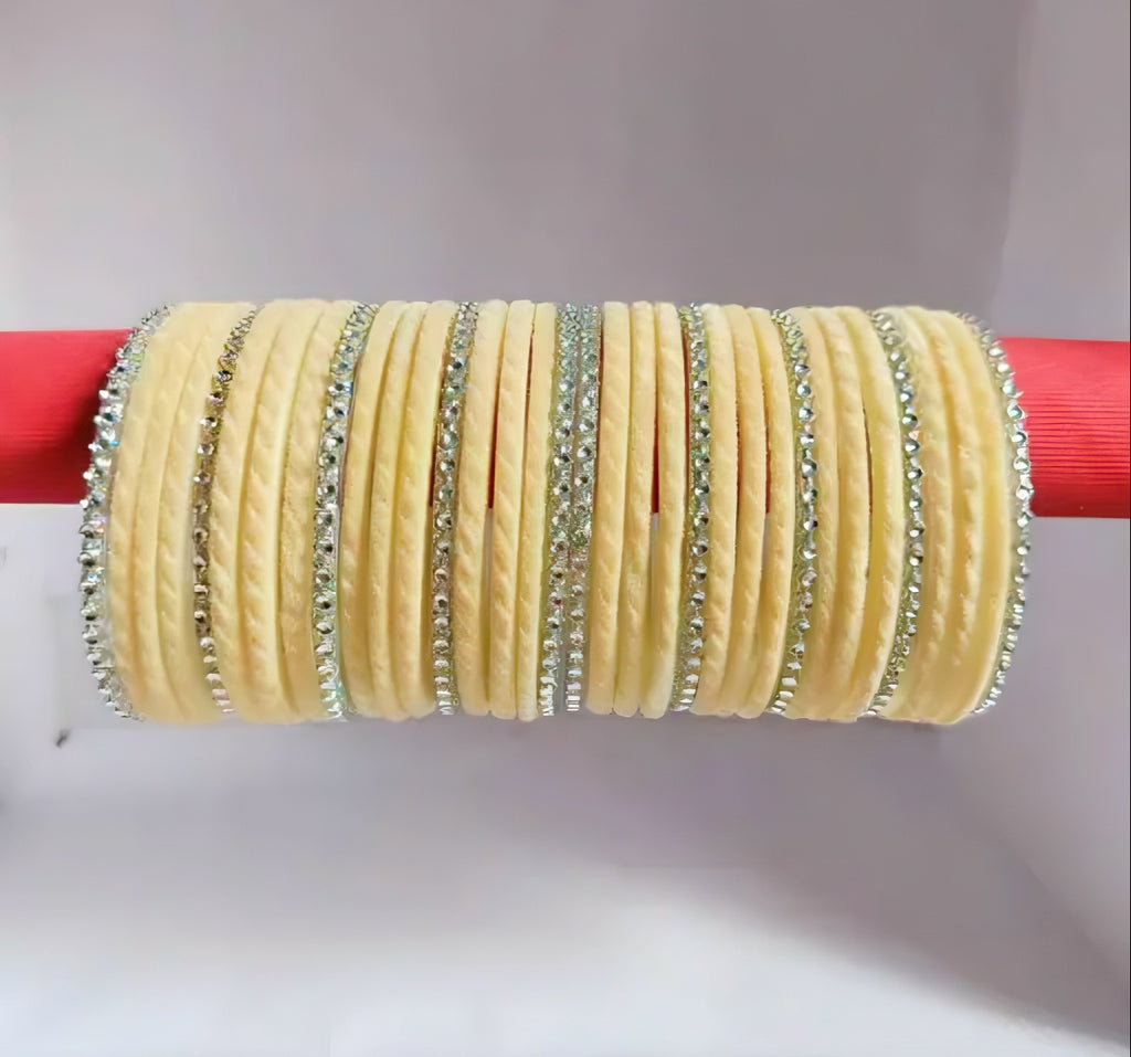 Champagne Glow Velvet Bangles