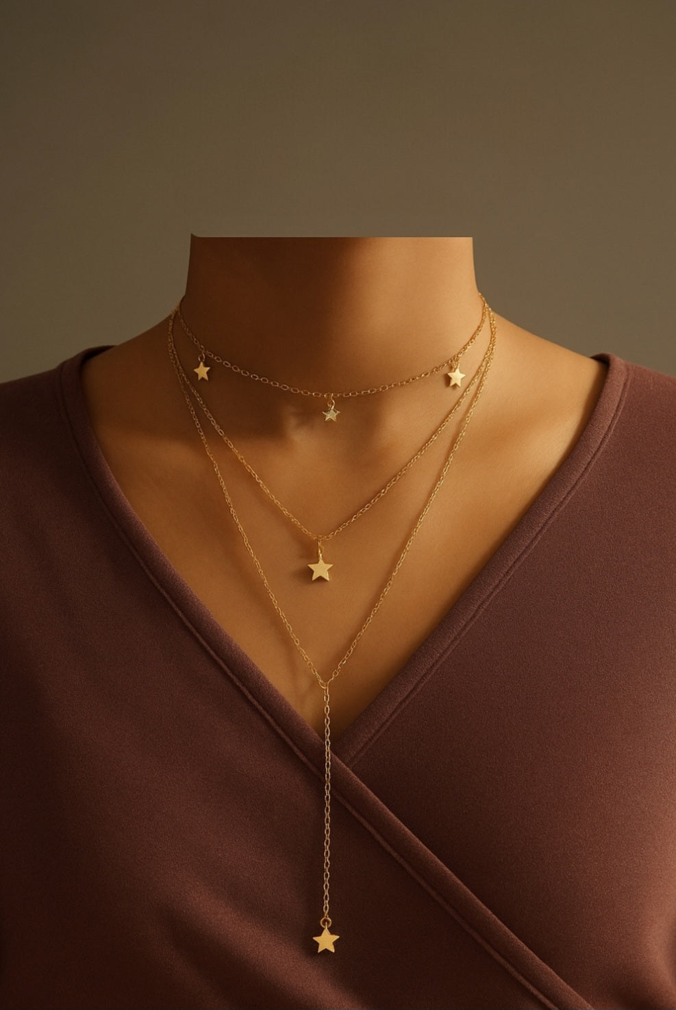 Star Layered Necklace – Gold