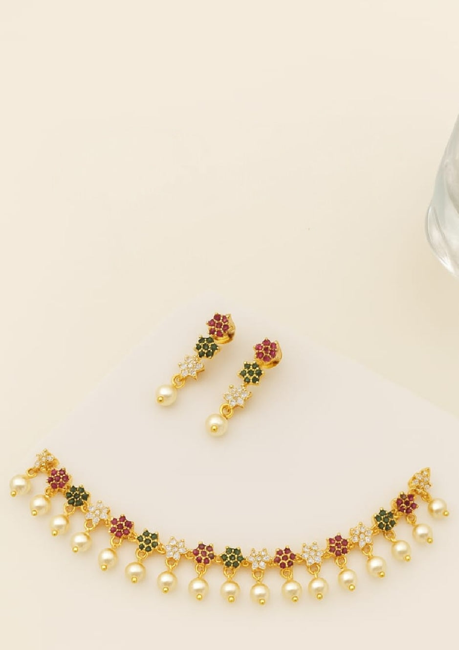 Golden Blossom Pearl Set