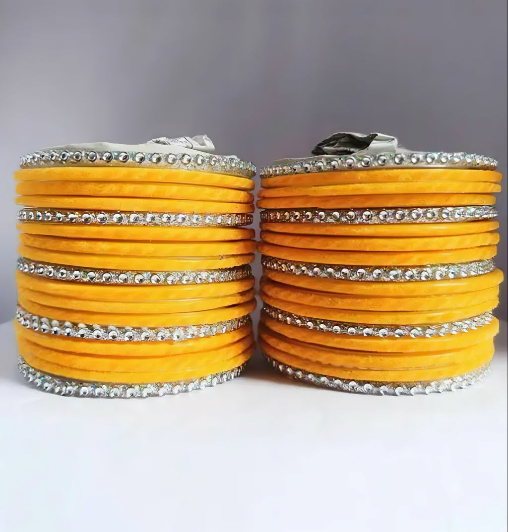 Haldi Glow Velvet Bangles