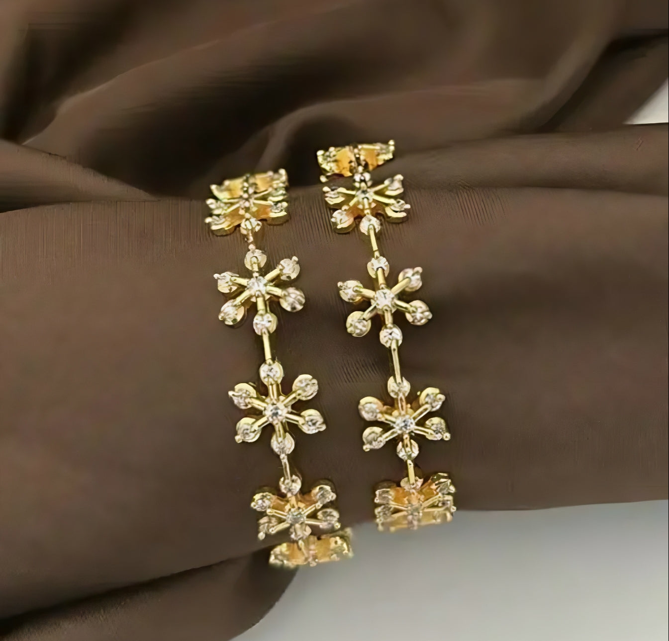 Floral Prism CZ Bangles