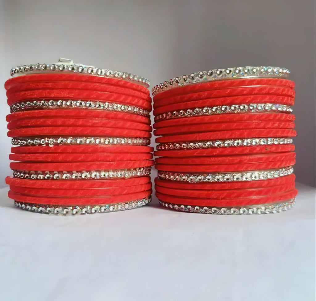 Scarlet Spark Velvet Bangles