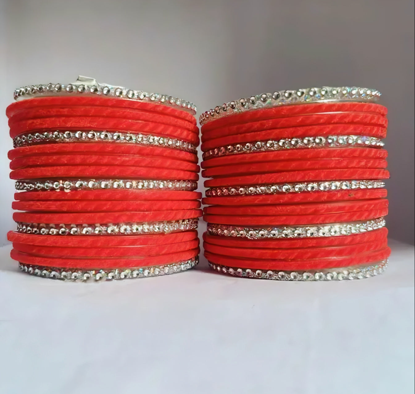 Scarlet Spark Velvet Bangles