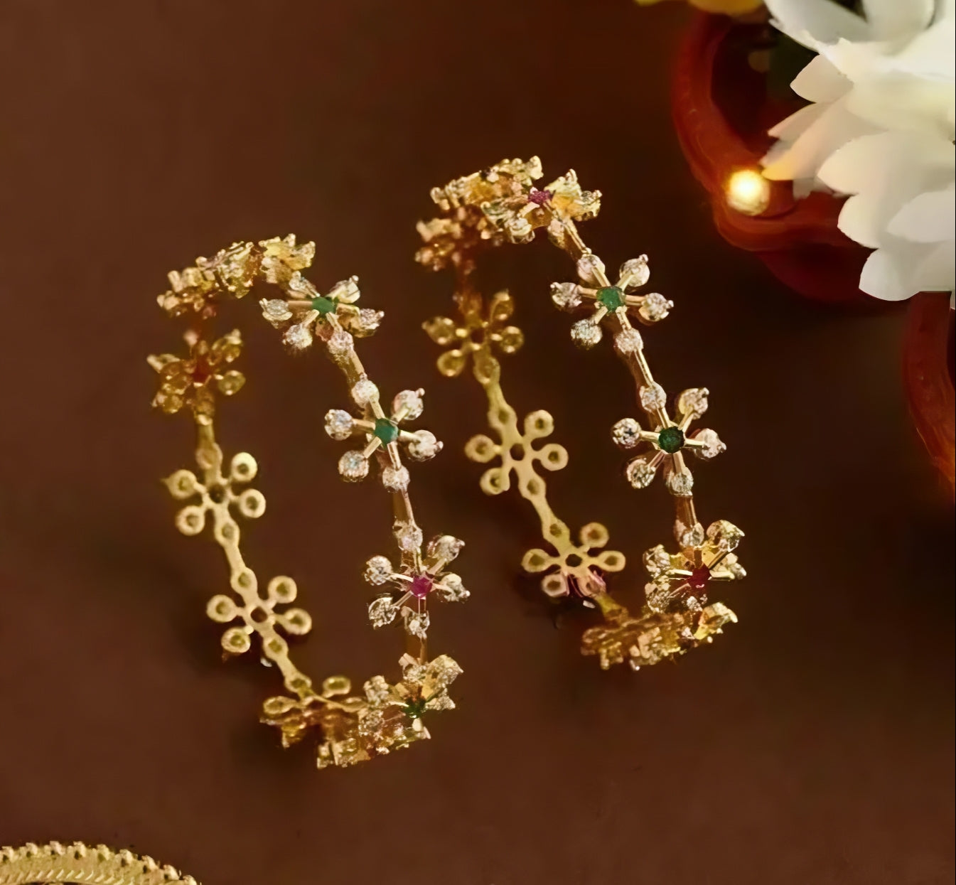 Floral Prism CZ Bangles